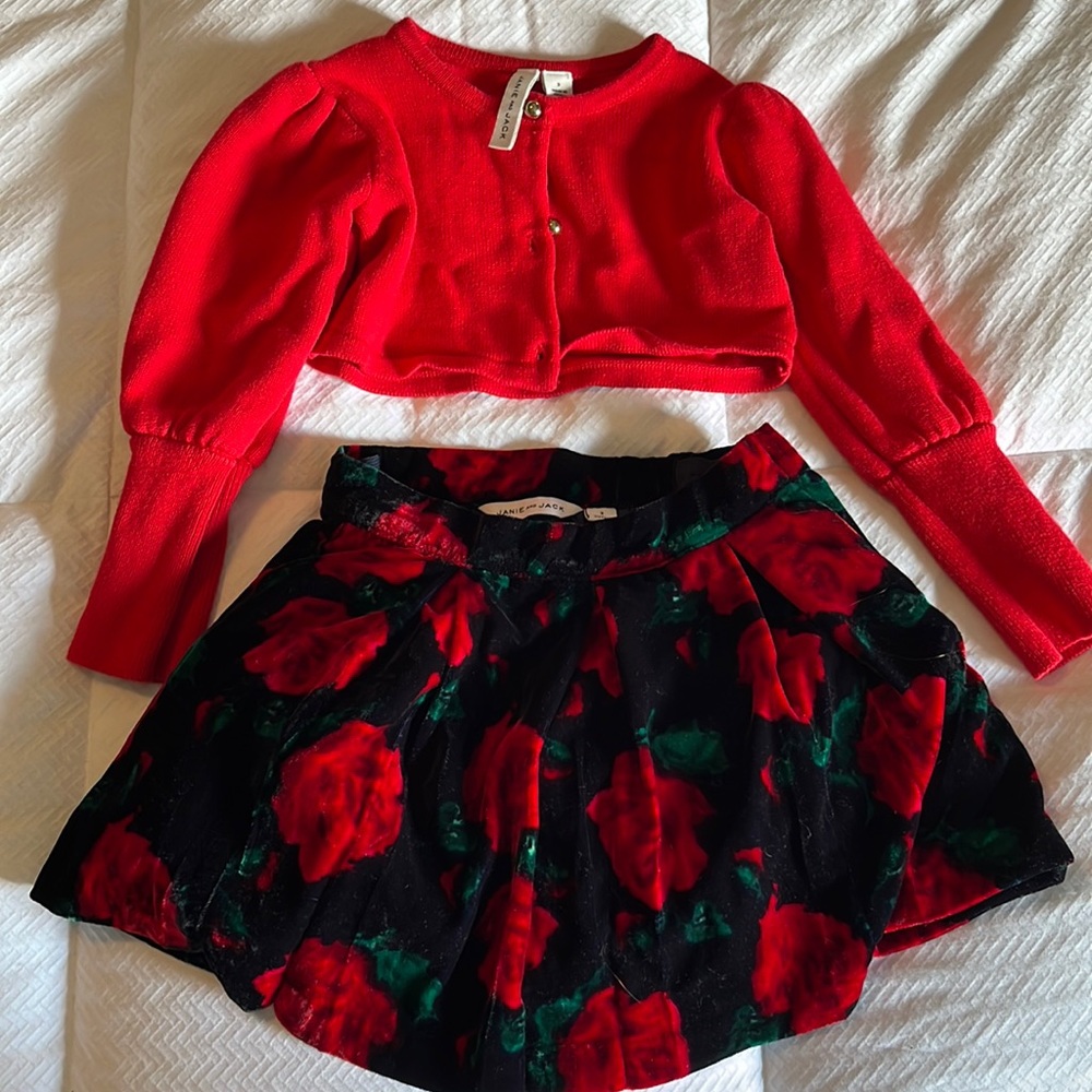Janie and Jack size 3 sweater and skirt